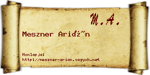 Meszner Arián névjegykártya